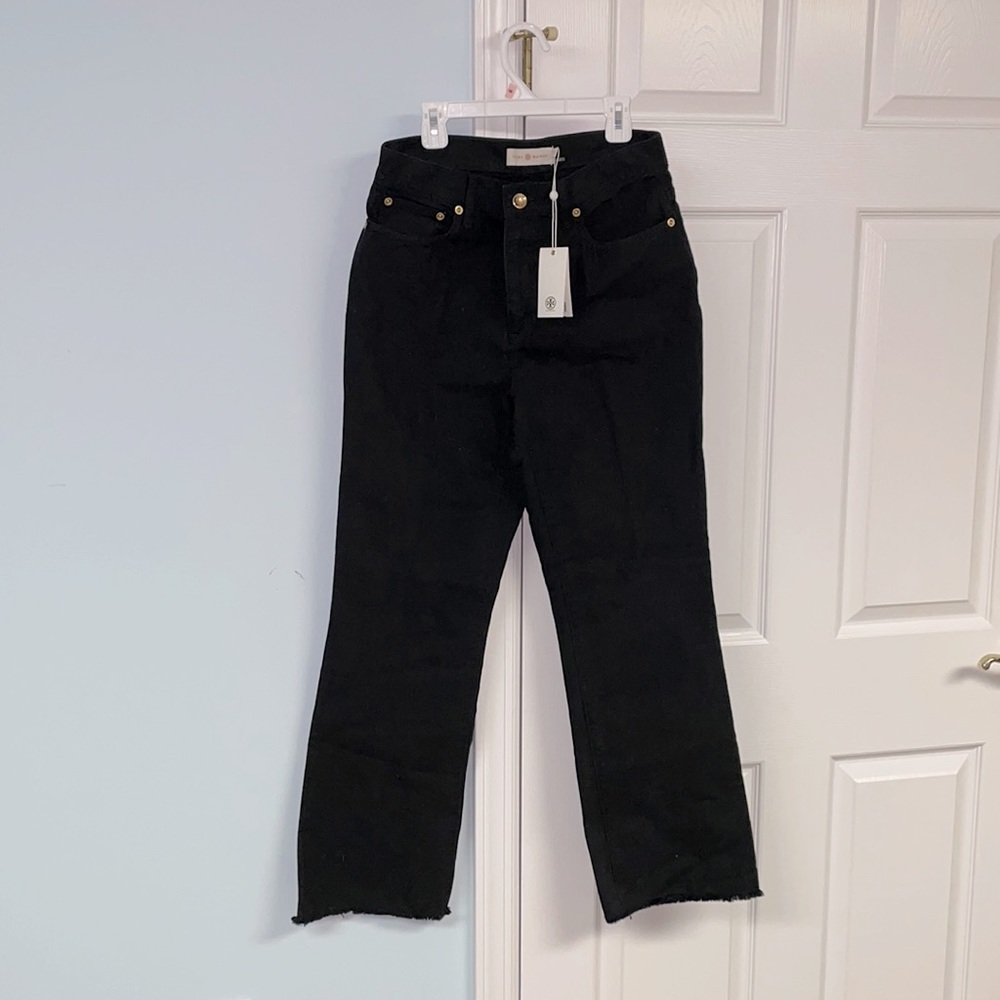 Tory Burch Black Jeans Book Cut Denim